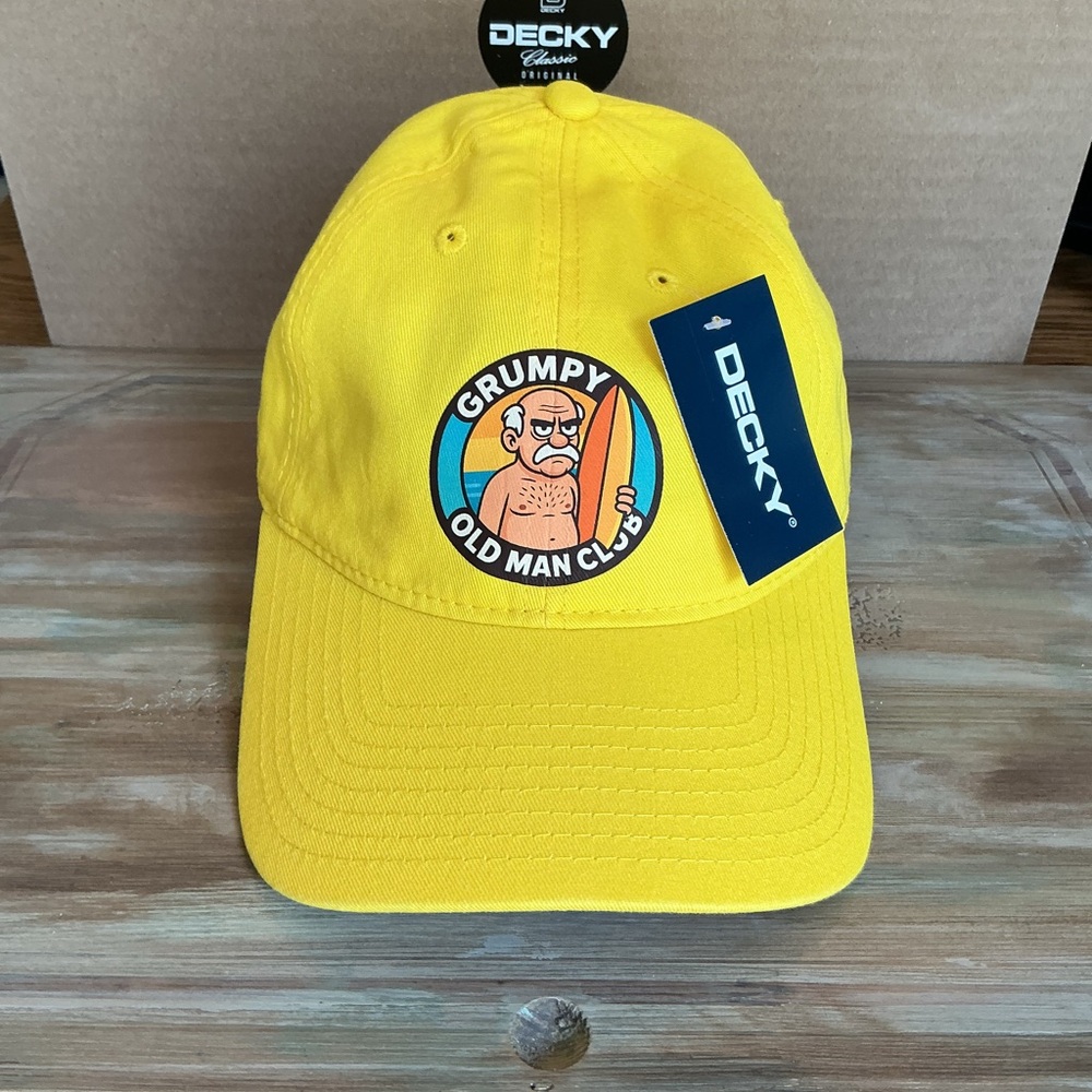 Grumpy Old Man Club Hat Surfer with board Decky brand